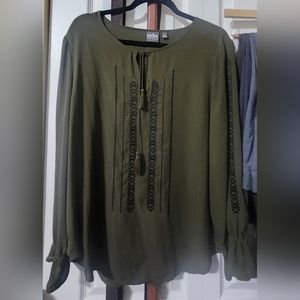 New York & Company Soho Jeans Embroidered Top | Size L